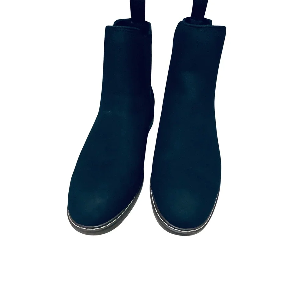 Mens Black‎ Faux Suede Chelsea Boots Elastic Gore Pull On Ankle Boots